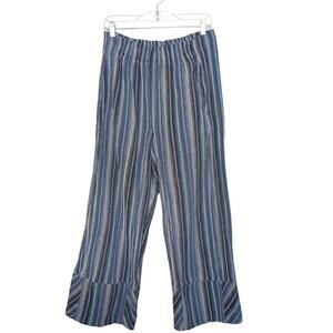 Anthropologie Days End Blue Stripe Pants 100% Cotton Small